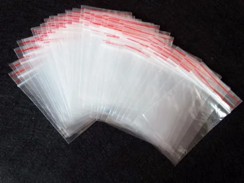 100pcs Clear Plastic Bag Grip Self Seal Resealable Mini Ziplock Packing Bags Vi 