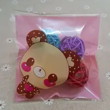 10*10+ 3 см маленький Медвежонок,, 100 шт./лот самоклеящиеся мешки мыло ручной работы печенье в упаковке bag
