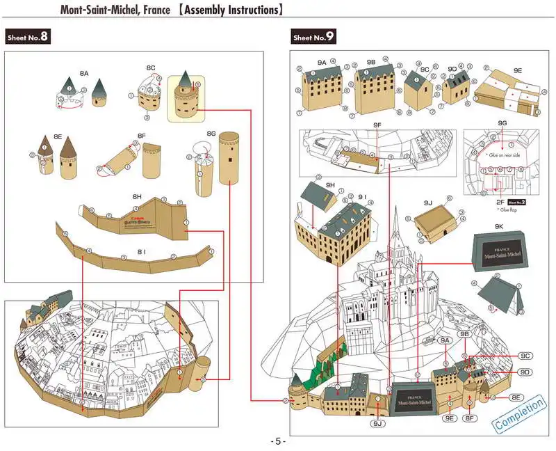 Мон-Сен-Михель, Франция Ремесленная Бумажная модель архитектура 3D DIY обучающие игрушки ручной работы игра-головоломка для взрослых