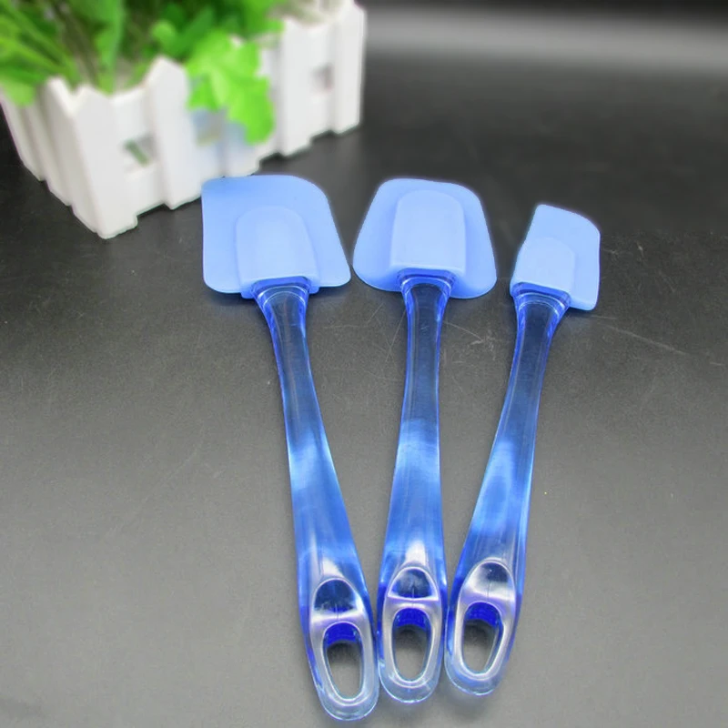 Сон-трава комплект из 3 предметов прозрачный синий антипригарным набор силиконовых шпателей Кондитерские инструменты помадка лопатка для торта наборы жаропрочной посуды
