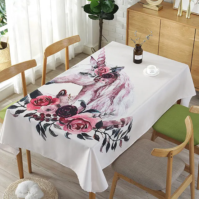 New Table Cloth Art Fresh Plant Polyester 3D HD Digital Printing