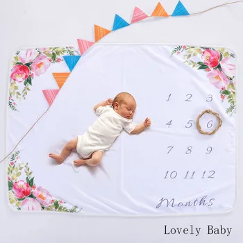 

Baby Blanket Printed Polar Fleece Baby Milestone Blanket Photography Props Micro Fleece Baby Newborn Photography Blanket