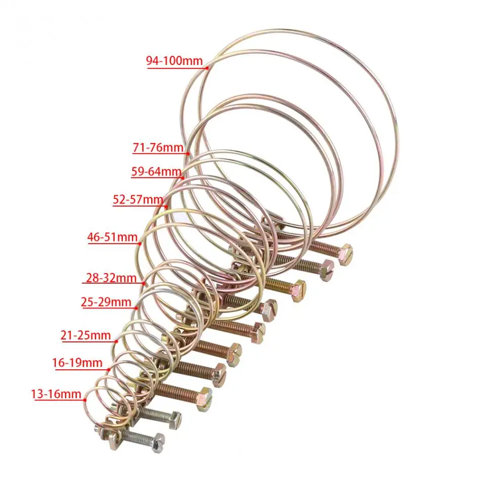 10 pcs خرطوم المشبك أنبوب قابل للتعديل المشبك مزدوجة سلك خرطوم كليب المشابك لوود grampo marceneiro هوب السباكة السحابة