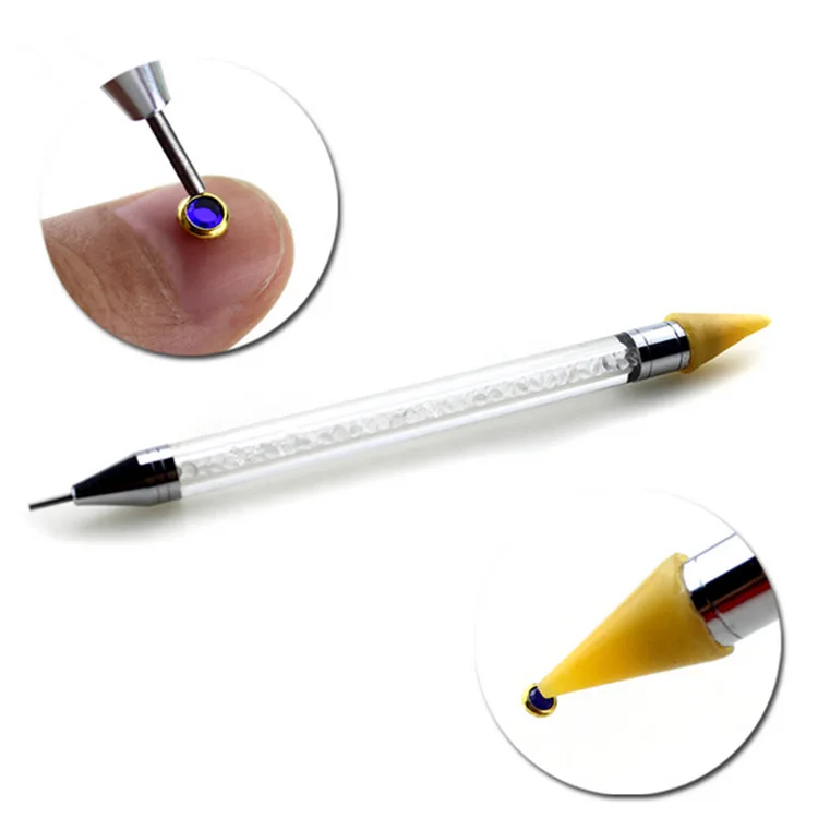 

1 Pcs Dual-ended Dotting Pen Rhinestone Studs Picker Wax Pencil Crystal Beads Handle Nail Art Tool