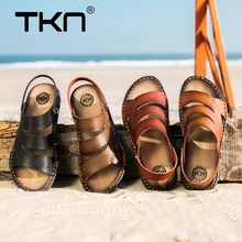 TKN/мужские сандалии из коровьей кожи; г., летняя мужская обувь ручной работы; дышащая повседневная обувь; прогулочные сандалии; мужские 6623