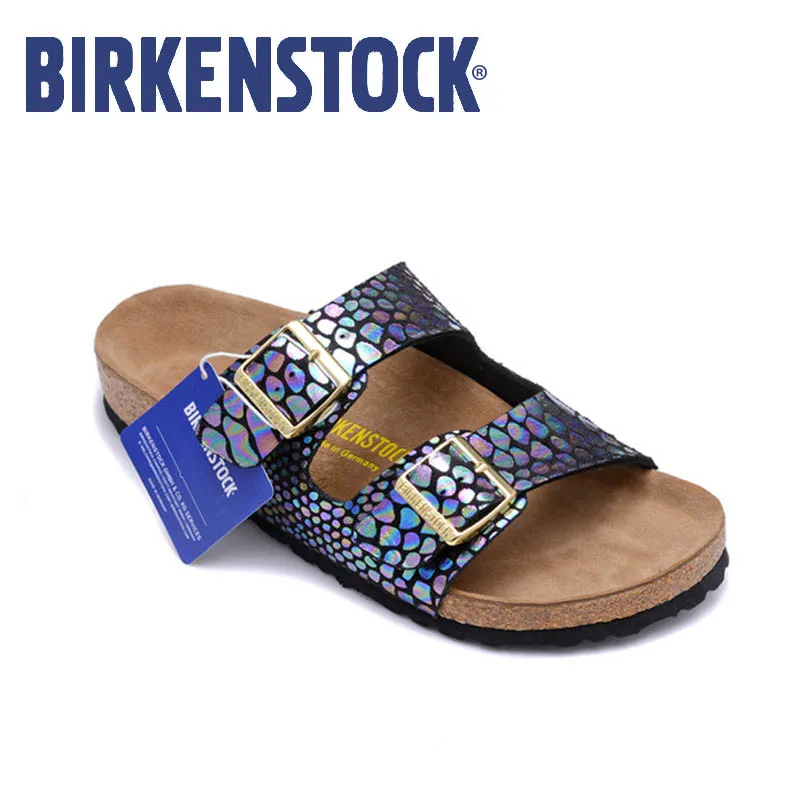 

Birkenstock Sandals Men summer Beach Soft Slippers women Arizona Leather Flat Flip Flop Sandalias hombre mujer EU35-46 hot sale