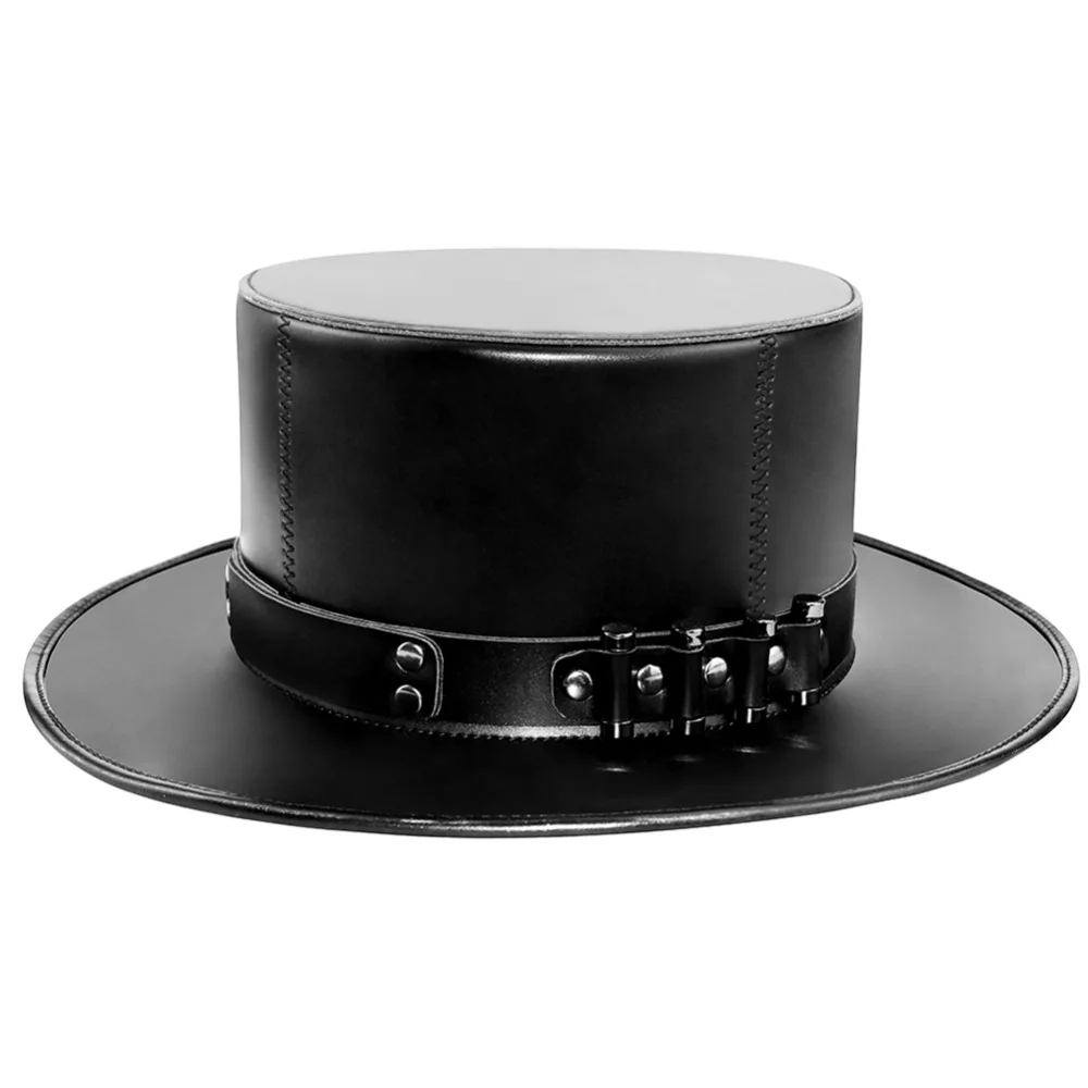 Модные кожаные черные готические шляпы для косплея в стиле Лолиты, шляпы в стиле стимпанк
