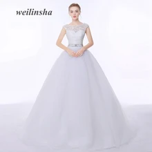 weilinsha In Stock Princess Wedding Dresses 2018 Appliques Beaded Sashes Tulle Bridal Gowns Vestidos de Novia