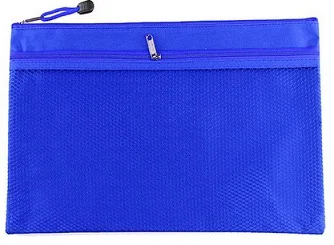 Розовый, синий, зеленый, модная сумка на молнии с держателем для документов, a4/8,5x11, бумажная сумка-конверт, холщовая офисная сумка для канцелярских принадлежностей - Цвет: blue