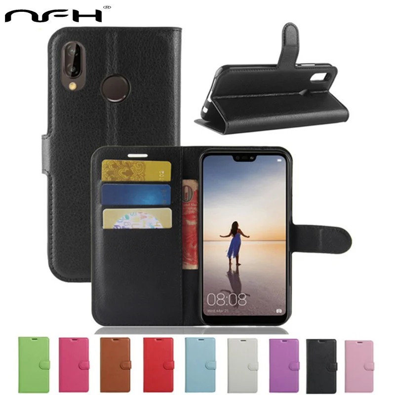 

Celular Huawei P20 P 20 Lite Retro Litchi PU Leather Case For Huawei P20 Lite Flip Wallet Card Slot Cover Phone Cases On P20 Pro