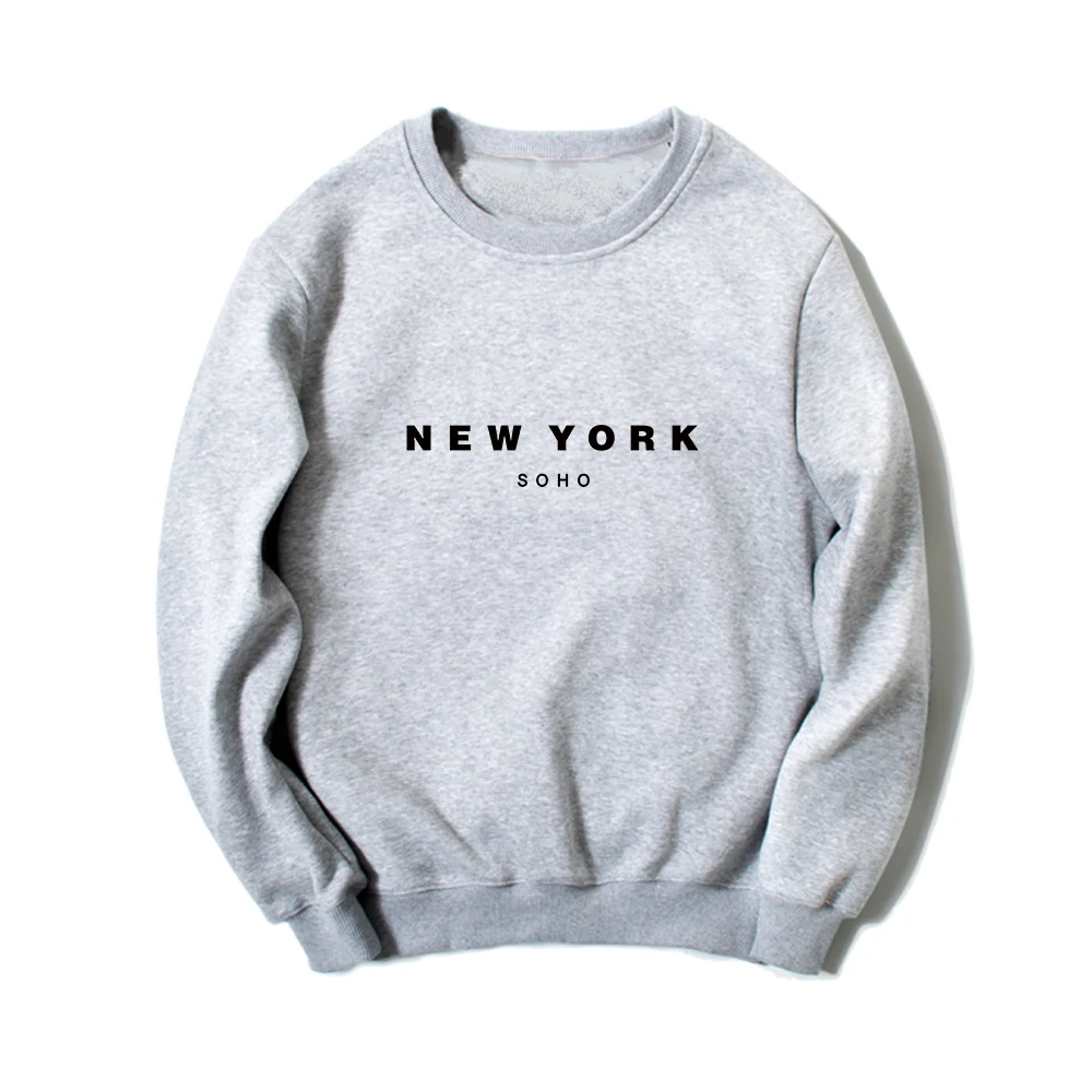 New York Soho Letters Printed Hoodies Women Men Fashion Casual Sweatshirts