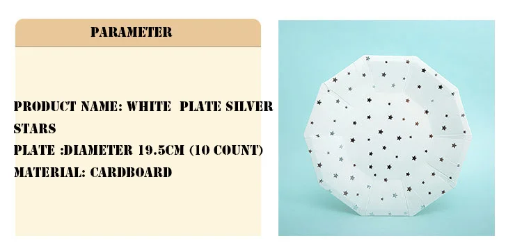FANLUS Value Pack Cupcake Toppers Picks- Various Themes (7 inch Party paper plate with Gold Foil 10 PCS Stars& Sparkles Theme) (26)