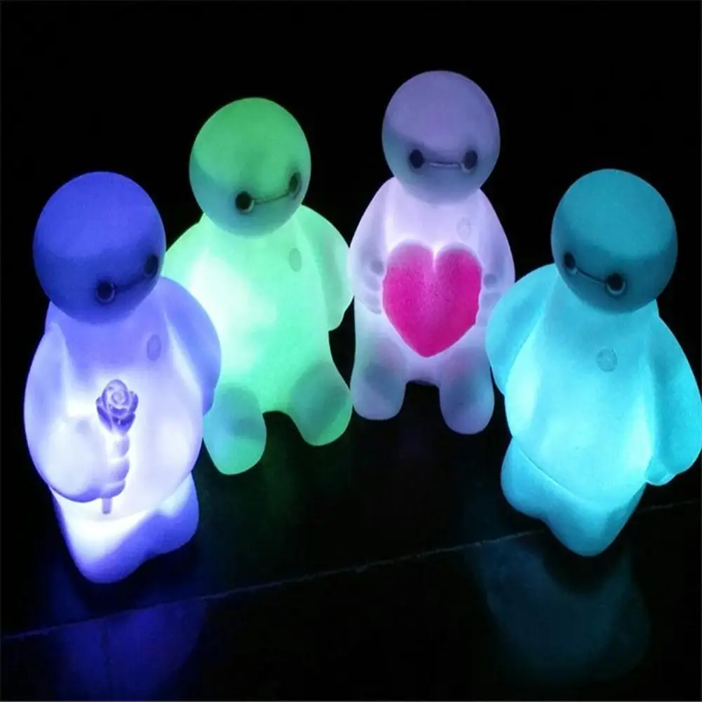 

Novelty Table Lamp LED Night Light RGB 7 Colors Children's Nightlight Baymax Toilet Bedside Light Sensor Luminarias Lamparas