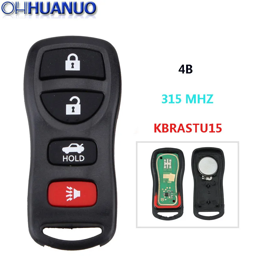 

Replacement New 3+1 Button Remote key FOB KBRASTU15 315mhz for Nissan Pathfinder Murano Quest XTERRA Infiniti 4 Button