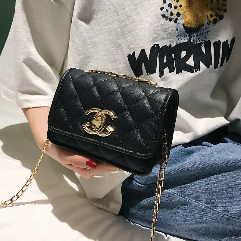 Youbroer Diamond Chain Bag Small Square Bag Single Shoulder Bags Mini Small Crossbody Bags Diamond Lattice