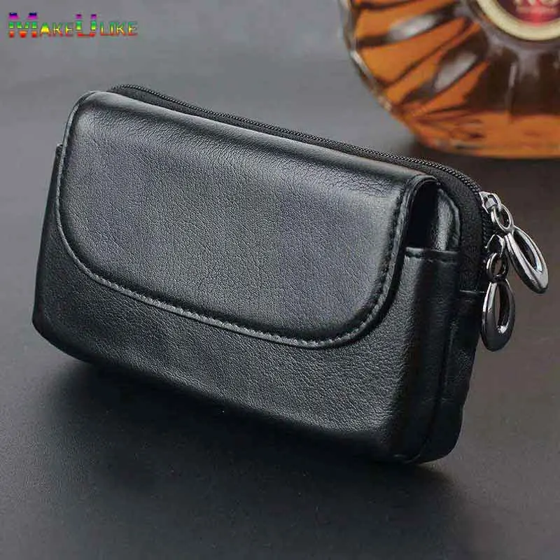

Genuine Leather Zipper Wallet Bag Case For Motorola Moto G6 E5 Plus Moto G6 E5 Z3 Play Cover Universal Belt Clip Phone Pouch