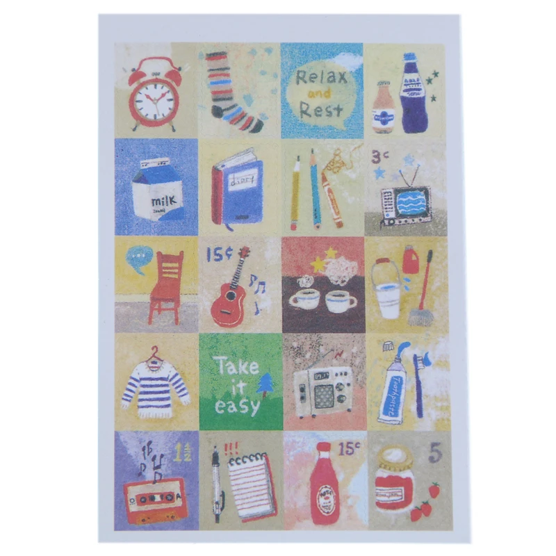 1pcs New Korea Hand painted Paper Folding Stamp Sticker Decorative Toy Stickers For Decoration Scrapbooking Diary
