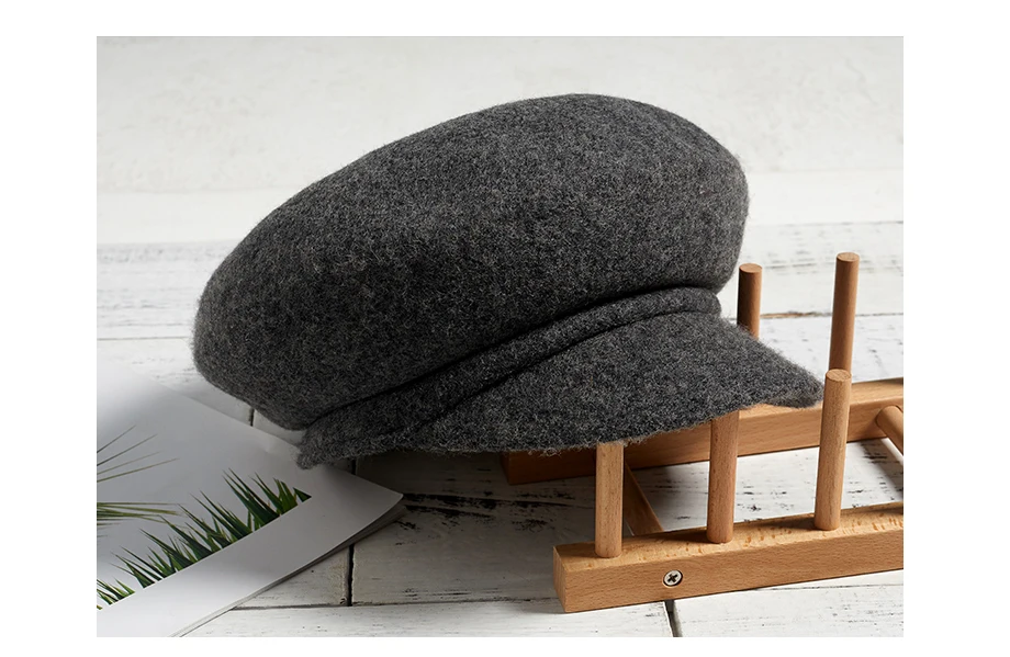 2018 New Winter Anise Newsboy Caps Retro Literary Female Knit 100% Cashmere Hats Wool Octagonal Hat Leisure Hat High Quality (4)