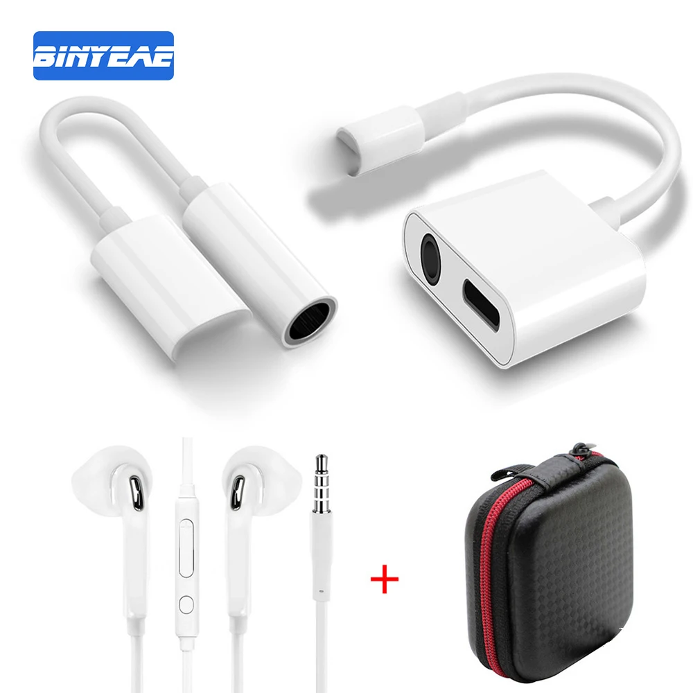 Beste Voor iphone 7 Adapter 3.5mm Aux Jack Hoofdtelefoon Koptelefoon Audio Splitter Wit Kabel Opladen Muziek Voor iphone X XS max XR 8 Plus