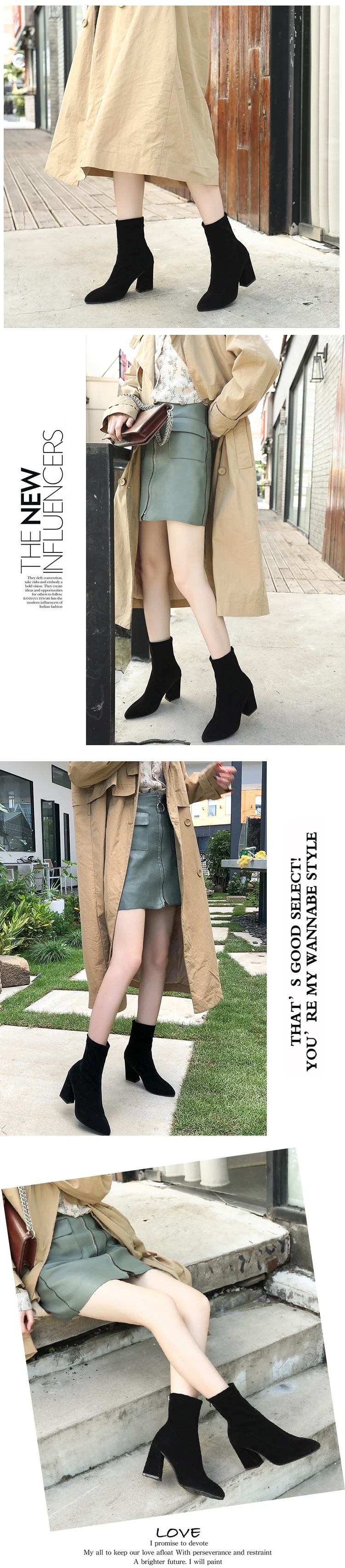 Г., новые зимние женские ботинки с острым закрытым носком на высоком каблуке женские модные удобные повседневные Универсальные ботинки из флока mujer x02