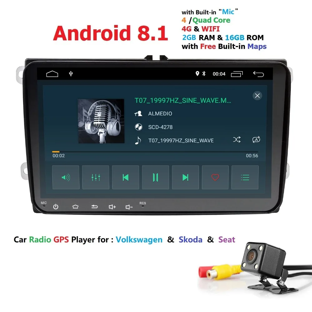 9 &quotAndroid 8 1 автомобилей Радио gps навигации игрока forVW Skoda Octavia Гольф 5 6 touran passat B6 jetta