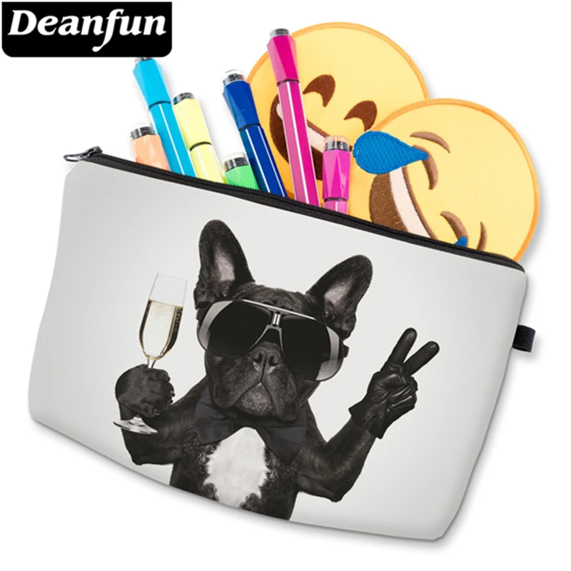 Deanfun Cosmetic Bags 3D Printed Pug White Polyester Necessaries for Women Travelling Storage Makeup 50905 | Багаж и сумки