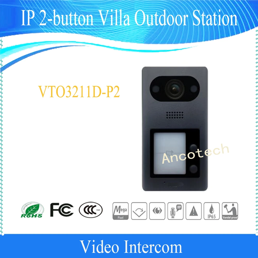 

Free Shipping DAHUA Video Intercom Doorbell IP Products 2-button Villa Outdoor Station DHI-VTO3211D-P2