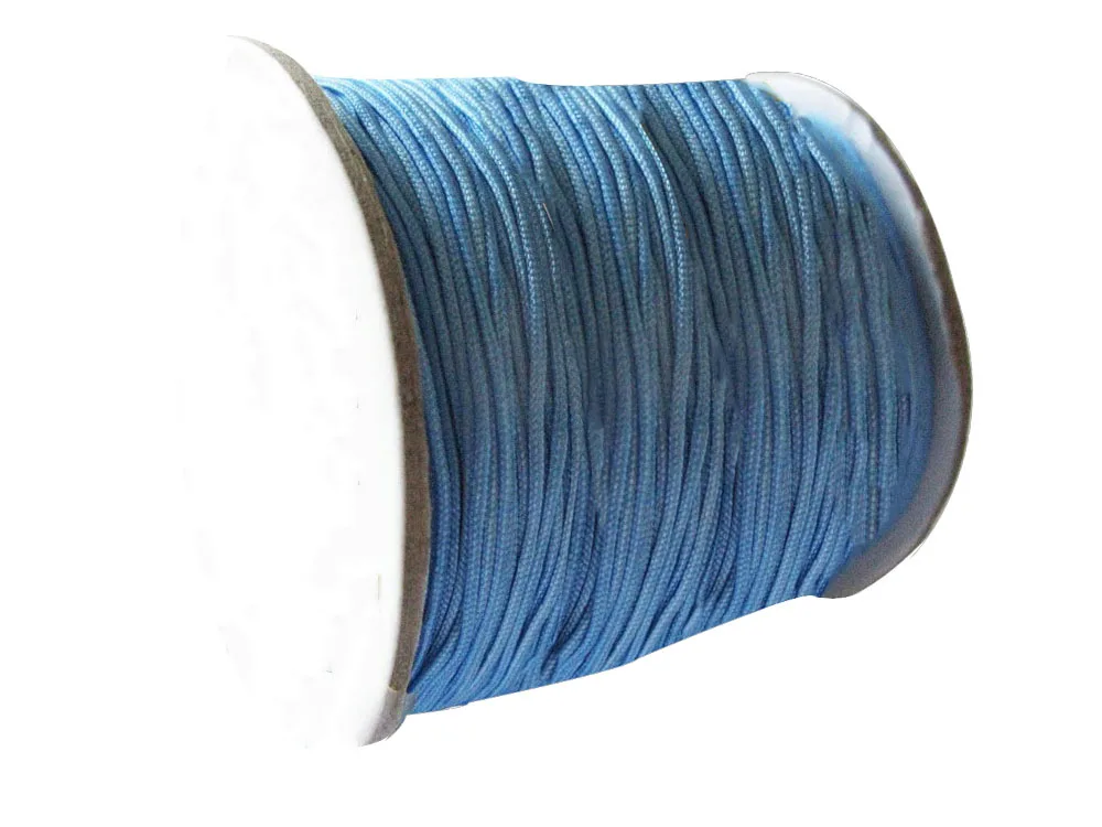 

0.8mm Lt Blue Rattail Braid Nylon Cord Jewelry Accessories Making Macrame Rope Beading Bracelet String Cord 200m=1Roll