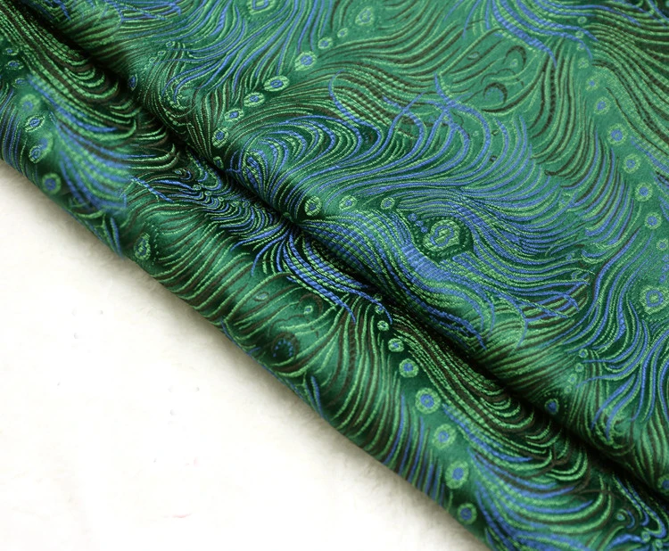 Зеленый павлин парчовая ткань, дамасский жаккард одежда костюм обивка мебель шторы DIY одежда материал по метрам
