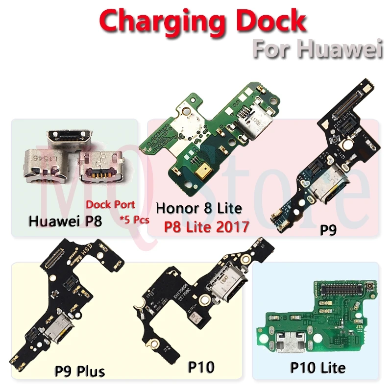 

For Huawei P6 P7 P8 P9 P10 Lite Plus High Quality USB Charging Port Dock Connector With Microphone Flex Cable Parts Repair Parts