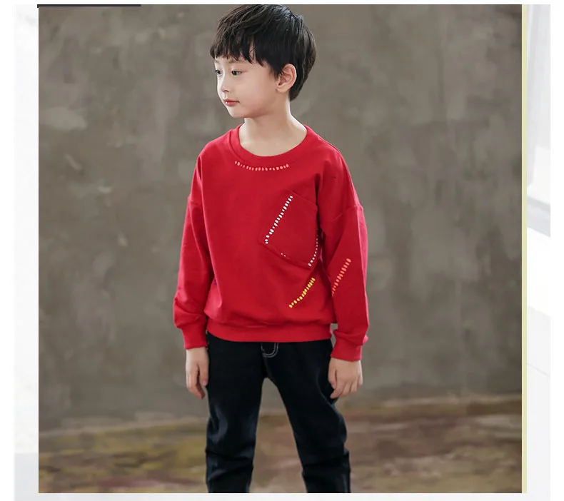 Boys long sleeve t shirt sweatshirt children's fashion oblique pocket autumn and spring warm clothes kids shirt tops outwear (18)