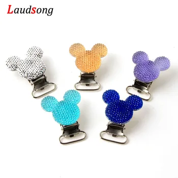 

5Pcs Resin Mickey Shape DIY Baby Pacifier Clips Metal Holders Infant Soother Clasps Handmade Accessories