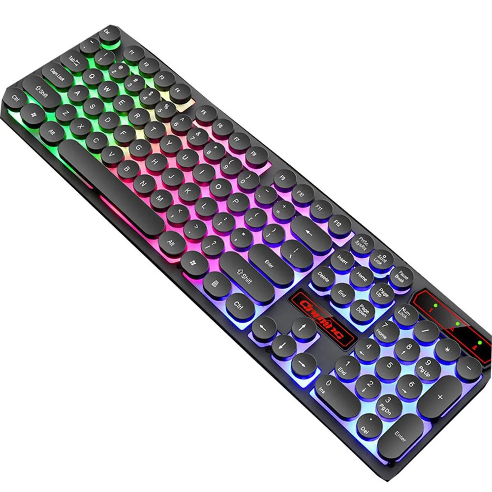 Кабель USB VOBERRY для V8 ретро панк подсветка игровая клавиатура 104 клавиши круглая