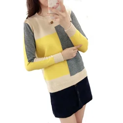Contrast Color Winter Sweater Women 2018 Christmas Long Sleeve Jumper Women Sweater and Pullover Knitted Sweater Female Pull Contrast Color Winter Sweater Women 2018 Christmas Long Sleeve Jumper Women Sweater and Pullover Knitted Sweater Female Pull