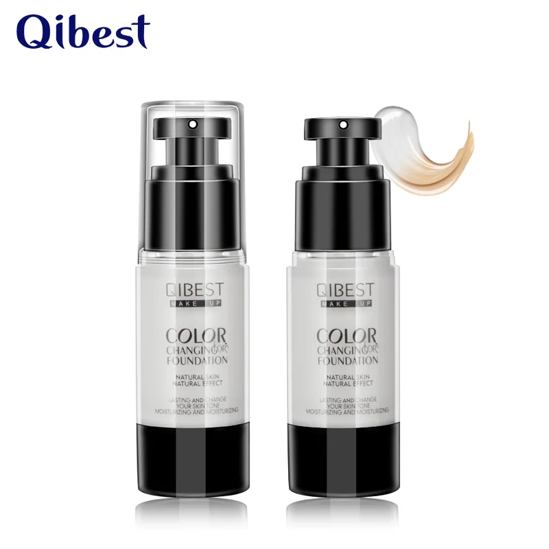QiBest изменение температуры Жидкая Основа макияж длительный контроль масла консилер изменить на ваш тон кожи путем смешивания