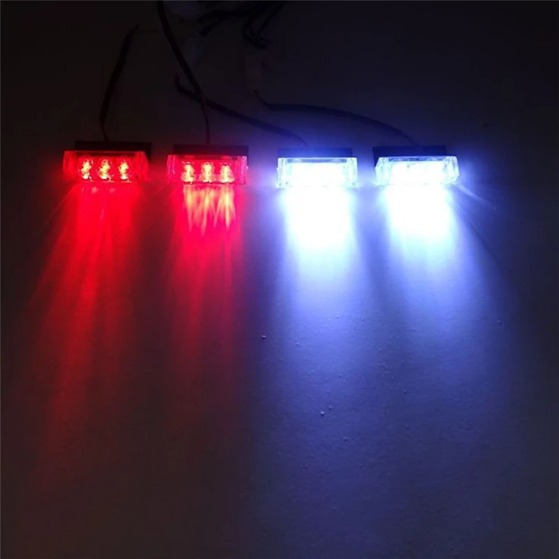 Super bright 12v 3x4led emergency light car explosive strobe flash