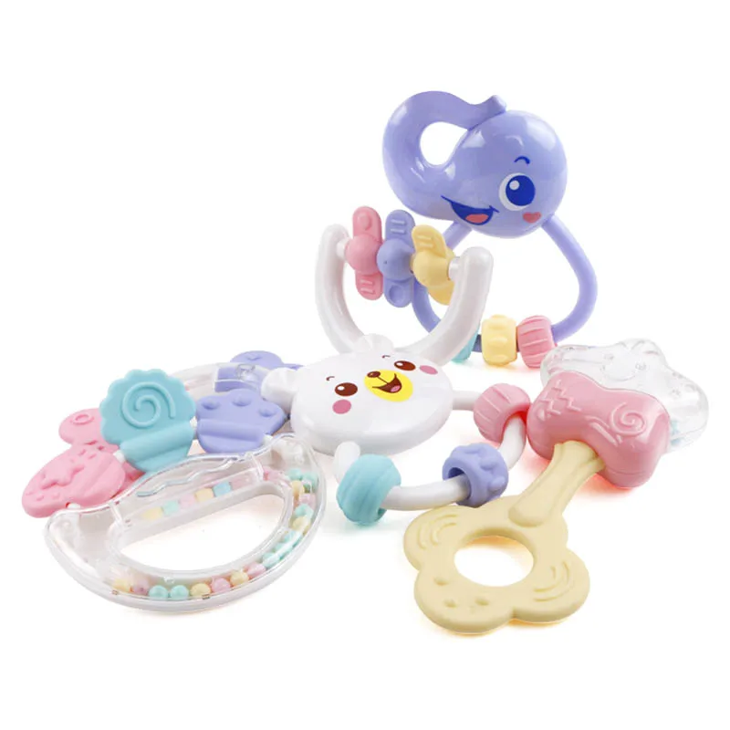 6PCS Baby Animal Hand Bells Toys Infant Teether Rattles for Baby YJS Dropship 6PCS Baby Animal Hand Bells Toys Infant Teether Rattles for Baby YJS Dropship