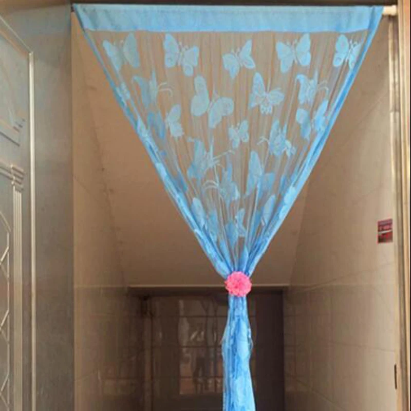 Короткие тюлевые занавески на окна с бабочкой Размеры 100 см * 200 см|curtain design|designer