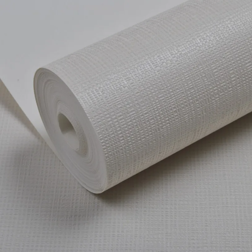 Creamy White/Beige Textured PVC Vinyl Wallpaper Roll Modern Wall Paper Bedroomin Wallpapers