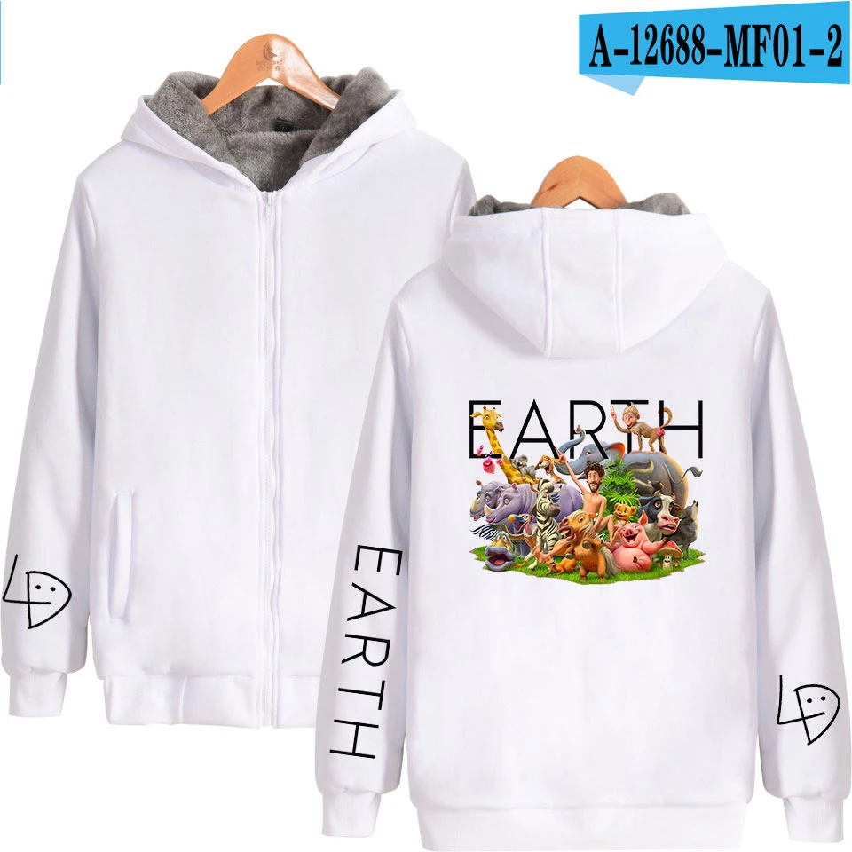 LIL DICKY earth 2D принт горячая Распродажа толстовки на молнии с длинными рукавами женская и мужская повседневная одежда с капюшоном на молнии - Цвет: Серый