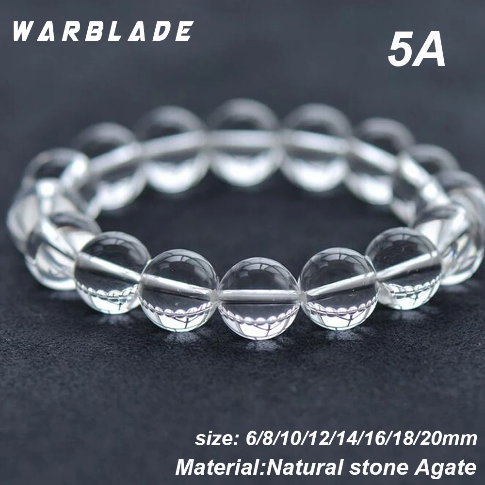 Женские и мужские браслеты WarBLade AAAAA белые кварцевые из натурального камня с