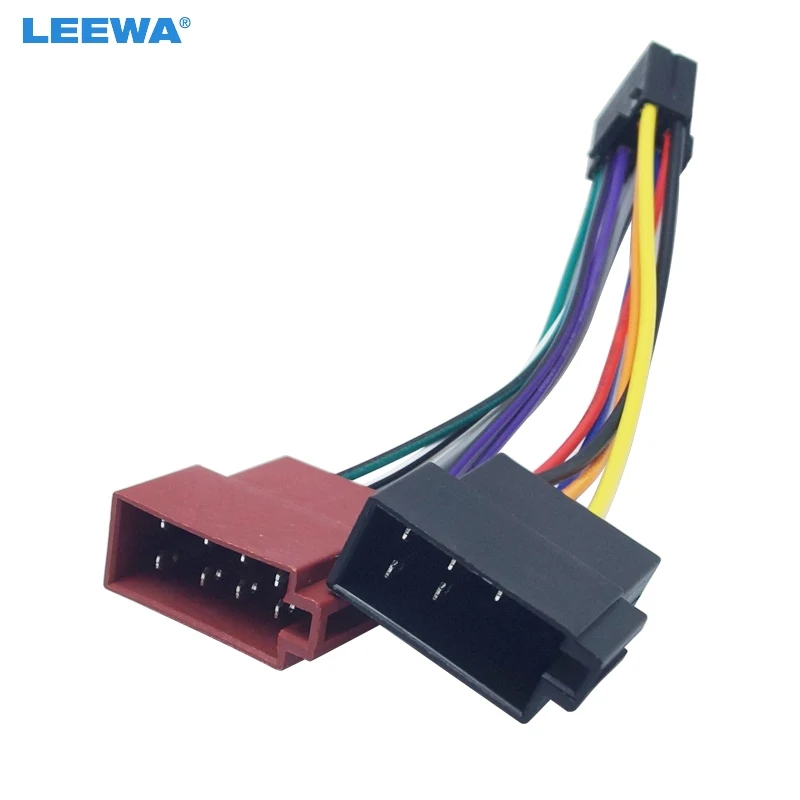 Лучший LEEWA стерео радио 16 Pin PI100 ISO жгуты проводки адаптер для Pioneer 2003 на аудио 2 динамик провода Соединительный кабель