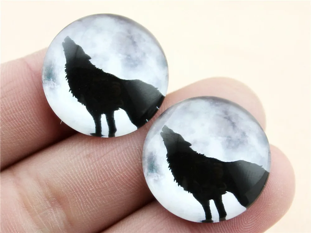 

5pcs 25mm Wolf Mandala Butterfly Clock Photo Pattern Domed Glass Cabochon DIY Jewelry Making Findings