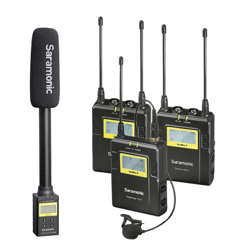 Saramonic UWMIC9 بث UHF كاميرا لاسلكية Lavalier ميكروفون نظام الإرسال + واحد استقبال ل DSLR كاميرا