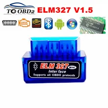 Pijama super mini v1, 0 bluetooth leitor de códigos elm327 obd elm 327 1.5 equipamento multi-idioma