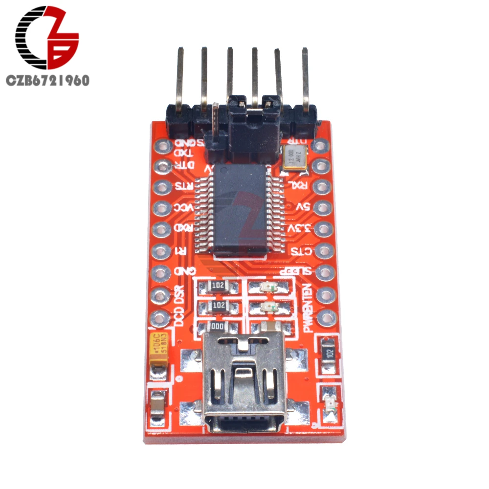 T232RL FT232 FTDI мини-флеш-накопитель USB к ttl модуля преобразователя постоянного тока 3,3 V 5,5 V последовательный адаптер доска мини Порты и разъёмы приемопередатчик сигнала ttl CMOS датчик уровня