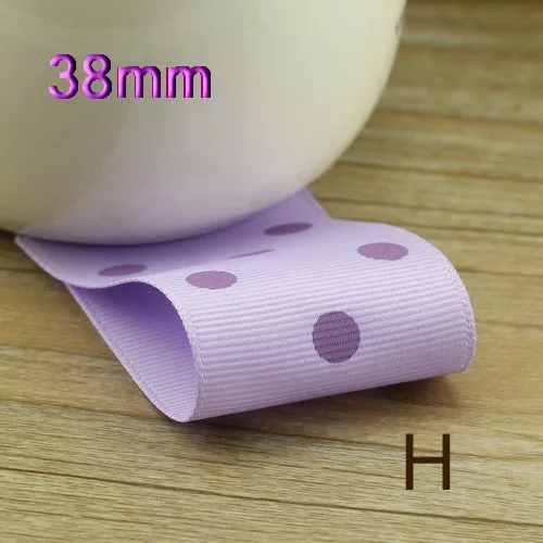 High quality 38mm Rib ribbon Single Face Dots satin ribbon DIY hair accessories Children package gift 5Mlot_17