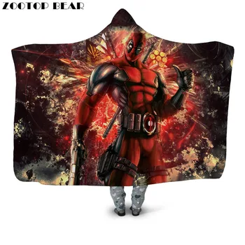 

Hero Cloak Hooded Wearable Kids Blanket Warrior Movie Anime 3D Printing Fashion Office Quilts Soft Adults Travel Bedding