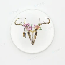 Скандинавский акварельный с черепом быка Ловец снов перо цветок керамические накладки креативная девочка Подарочная кружка кухня дополнительный коврик напитки