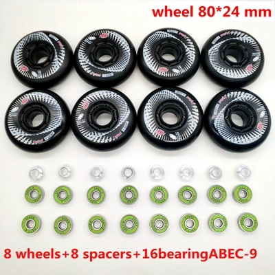 Роликовые коньки колеса 85 A 72 76 78 80 мм PU колеса 8 шт в партии - Цвет: 80 wheel n abec-9